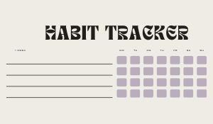 Beige and Black Modern Habit Tracker Planner