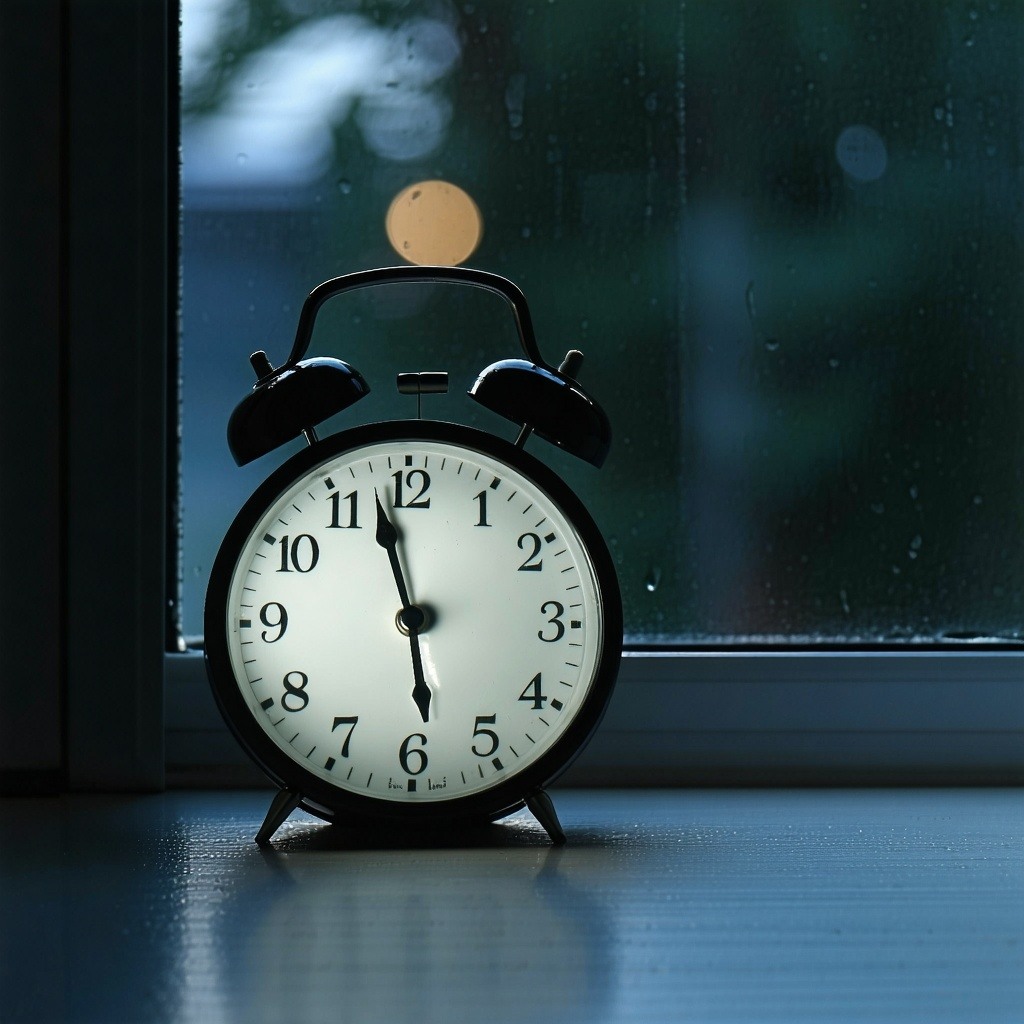 waking up early a clock set to 4, there is a window showing it is still dark outside, darker image with serious tone showing commitment waking up early a clock set to 4, there is a window showing it is still dark outside, darker image with serious tone showing commitment